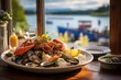 delicious processed seafood, shellfish, lobster
