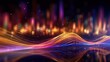 Vivid Light Symphony: Colorful Futuristic Background with Bright Light Waves

