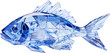 fish,blue or sky blue crystal shape of fish,fish made of crystal 