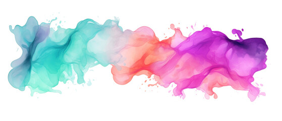Poster - Abstract colors colorful color painting illustration - watercolor splashes, isolated on transparent background PNG
