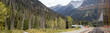 Rocky Mountains Train travel panorama