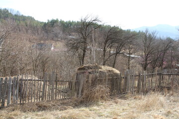 Wall Mural - A fence in a field