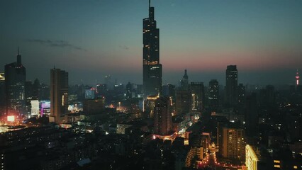 Poster - Urban buildings aerial view of Nanjing