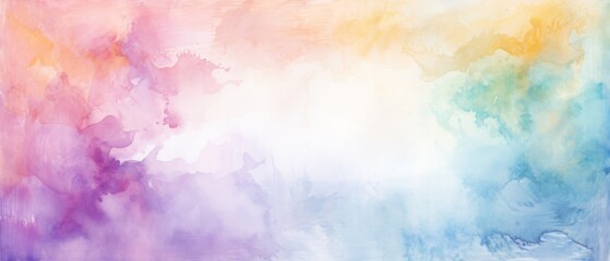 Poster - Abstract colorful color painting illustration background texture - Frame made of watercolor splashes
