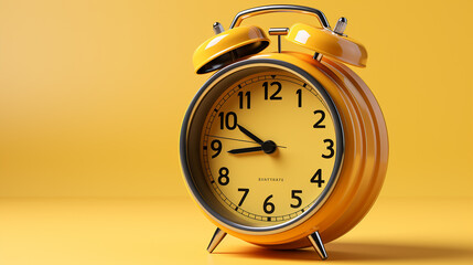 alarm clock photo on yellow background