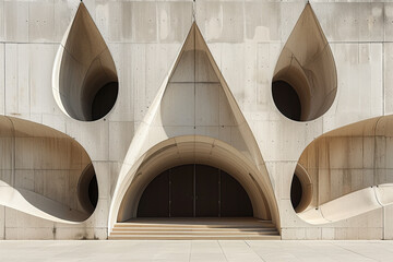 Poster - Facade of a modern building inspired by renaissance architecture. Background image. Created with Generative AI technology