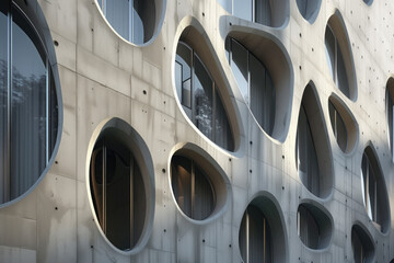 Poster - Parametric facade of a modern building inspired by art nouveau architecture. Background image. Created with Generative AI technology