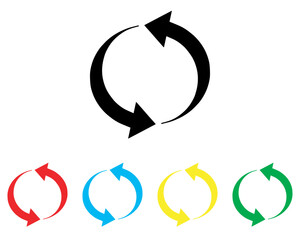 Fototapete - Repeat icon vector. Refresh icon sign symbol in trendy flat style. Set elements in colored icons. Reload arrow vector icon illustration isolated on white background