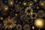 Fototapeta Kuchnia - golden fireworks vector for new year