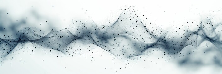 Poster - A futuristic abstract representation of interconnected technology and science, featuring geometric shapes and digital patterns.