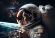 Un astronaute américain en combinaison spatiale dans l'espace sur une planète - generative AI