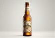 A bottle of cold beer on a white background with spray. 3d render. Generative AI