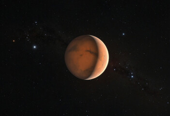 Wall Mural - orange planet in the solar system