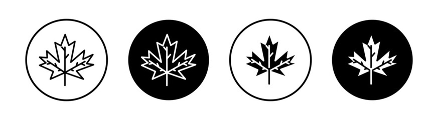 Wall Mural - Maple leaf flat line icon set. Maple leaf Thin line illustration vector