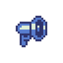 Poster - pictograph of megaphone, emoji. vector bullhorn symbol. 8-bit. pixel art icon. flat style. isolated 
