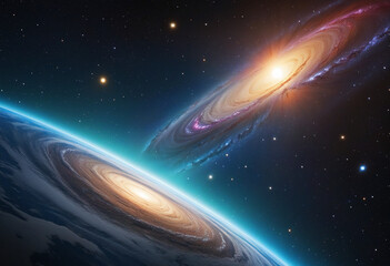 Wall Mural - abstract celestial light rays background
