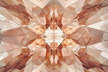 Kaleidoscope Abstract Mosaic Background. Diamond Gemstone Texture. Stained Glass Effect. Optical Motion Illusion, Geometric Pattern
