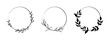 © calvinda - Set of doodle hand drawn decorative wreath with branch, herb, plant, leave and flower, floral. vector