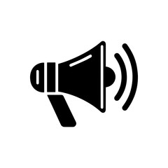 Wall Mural - megaphone icon. speaker symbol. black icon of megaphone isolated on white