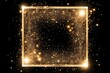 Transparent frame with gold glitter, square-shaped. Generative AI