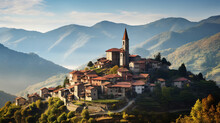 Pictorial small village in mountains - Castelcana.