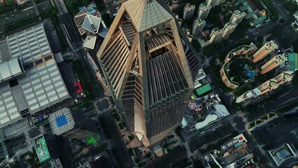 Wall Mural - Close-up aerial view of Shenzhen Ping An International Finance Centre