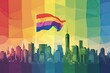 Vibrant urban scene reflecting diversity and inclusivity. Celebrating LGBTQ culture and community in a modern and welcoming city environment