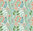 Floral Seamless pattern flower garden with small buds