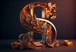 3D rendered illustration.Modern decorative letter.Custom art font. Generative AI