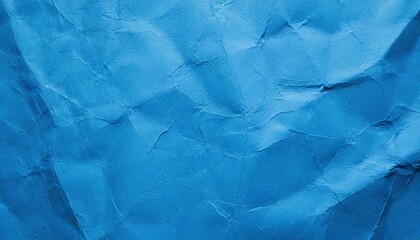 Wall Mural - Bright blue crumbled paper texture background.