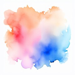 Poster - Abstract colors colorful color painting illustration - watercolor splashes, isolated on square white background