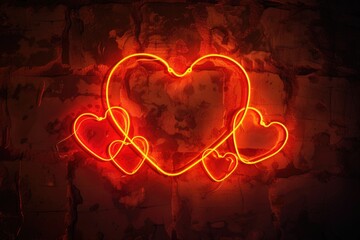 Poster - A neon sign featuring a heart in the middle. Perfect for adding a touch of romance to any space
