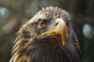 Poster - A detailed close-up shot of a bird of prey. Perfect for nature enthusiasts and wildlife photographers