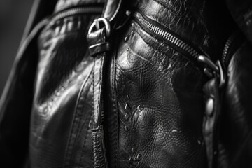 Poster - A black and white photo of a purse. This versatile image can be used for various purposes