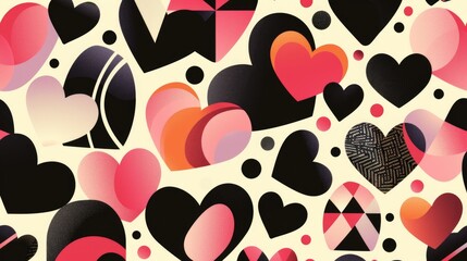 Aufkleber - A collection of hearts displayed on a wall. Perfect for adding a touch of love and romance to any project