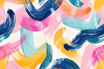 Poster - A vibrant and visually appealing abstract pattern created with brush strokes on a clean white background. Suitable for various creative projects and designs