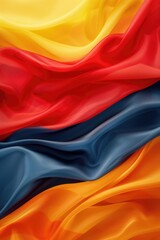 Poster - A vibrant background featuring folds of red, yellow, and blue. Perfect for adding a pop of color to any design project