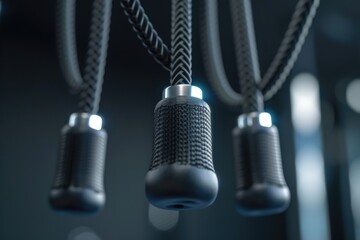 Poster - A detailed close-up view of various metal objects. This image can be used to depict industrial settings, construction projects, or as a background for technology-related designs
