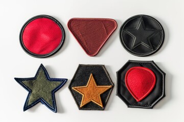 Aufkleber - A vibrant collection of patches with various shapes and colors. Ideal for adding a pop of color and visual interest to any design project