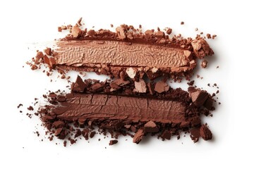 Poster - A close-up image of two pieces of chocolate placed on a clean white surface. This versatile image can be used for various purposes