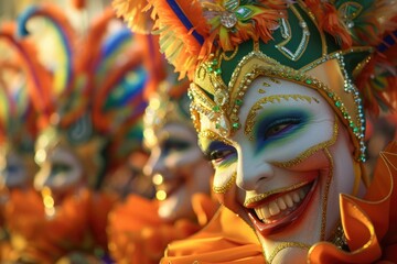 Aufkleber - A close-up view of a person wearing a costume. This image can be used for various purposes