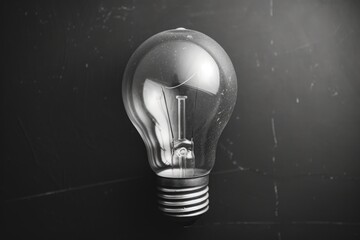 Aufkleber - A black and white photo of a light bulb. Suitable for various uses
