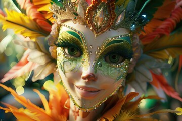Aufkleber - A close-up view of a person wearing a costume. This versatile image can be used for various purposes