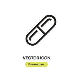 Poster - Pill icon vector. Linear-style sign for mobile concept and web design. Pill symbol illustration. Pixel vector graphics - Vector.	
