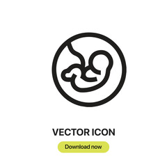 Poster - Pregnancy icon vector. Linear-style sign for mobile concept and web design. Pregnancy symbol illustration. Pixel vector graphics - Vector.	