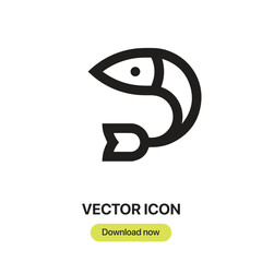 Leinwandbilder - Fish icon vector. Linear-style sign for mobile concept and web design. Fish symbol illustration. Pixel vector graphics - Vector.	