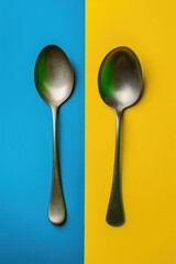 Aufkleber - Two spoons placed side by side. Suitable for kitchen-related designs or food-themed projects