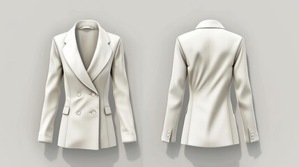 Wall Mural - A women's white jacket and blazer, suitable for professional and casual occasions