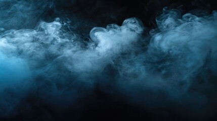 Poster - Smoke captured in a close-up shot on a black background. Perfect for adding a mysterious and dramatic touch to any design