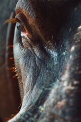 Poster - Close up of an elephant's eye. Perfect for nature and wildlife themes